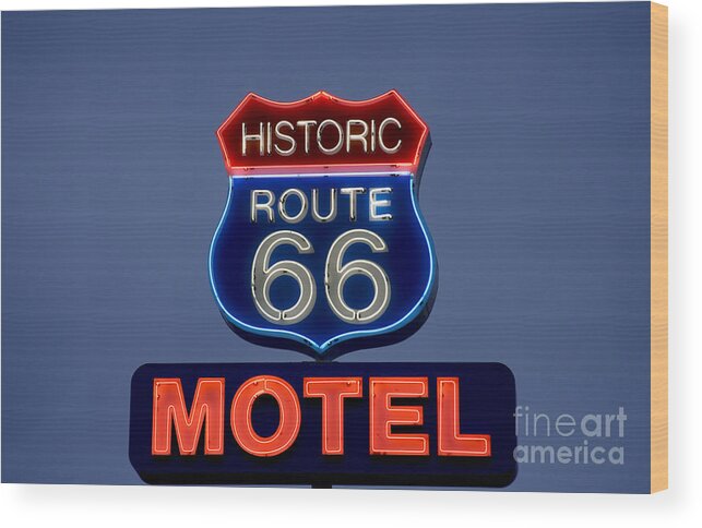 2006 Wood Print featuring the photograph Route 66 Motel by Carol Highsmith