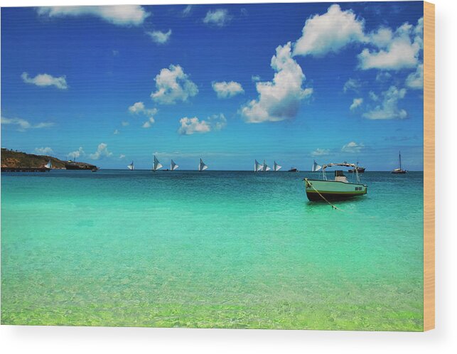 Sandy Ground Wood Print featuring the photograph Sailboat Races in Anguilla 2018 by Ola Allen
