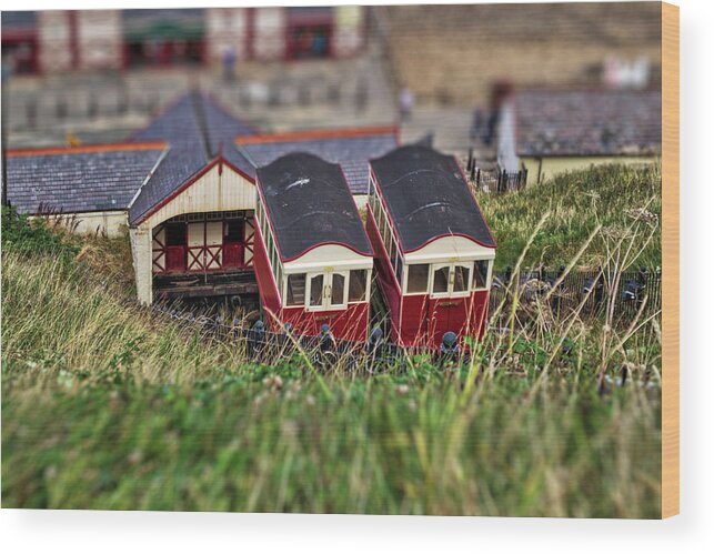 Background Wood Print featuring the photograph Saltburn Tramway by Scott Lyons