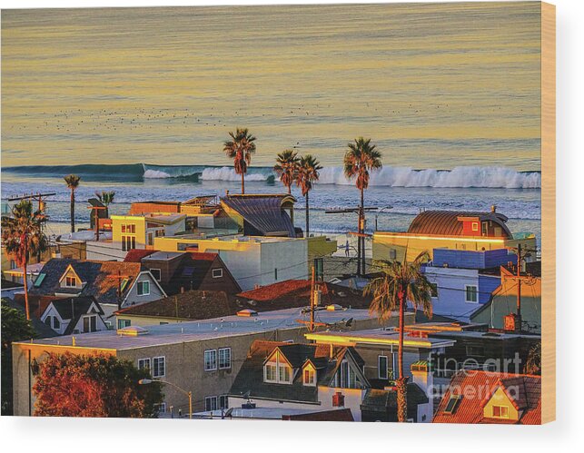 San Diego Wood Print featuring the photograph San Diego Beach by Darcy Dietrich