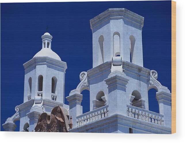 Architectural Feature Wood Print featuring the photograph San Xavier Del Bac Mission, Detail by Image Ideas