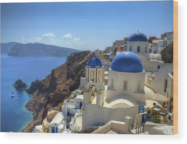 Tranquility Wood Print featuring the photograph Santorini by Aaron Geddes Photography