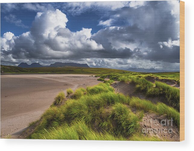 Abandoned Wood Print featuring the photograph Scenic Dune Landscape At Sandy Achnahaird Beach In Scotland by Andreas Berthold