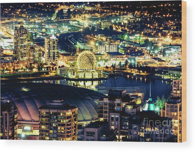 Architecture Wood Print featuring the photograph 1417 Science World Vancouver Canada by Neptune - Amyn Nasser Photographer