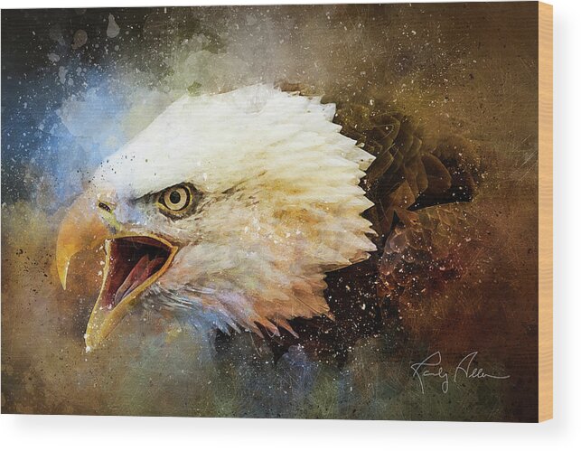 Bald Eagle Wood Print featuring the photograph Screaming Eagle by Randall Allen