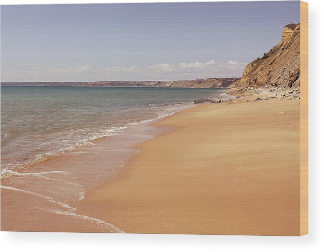 Tranquility Wood Print featuring the photograph Sea At The Beach Of Cabo Ledo by Diego Rb - Fotografia