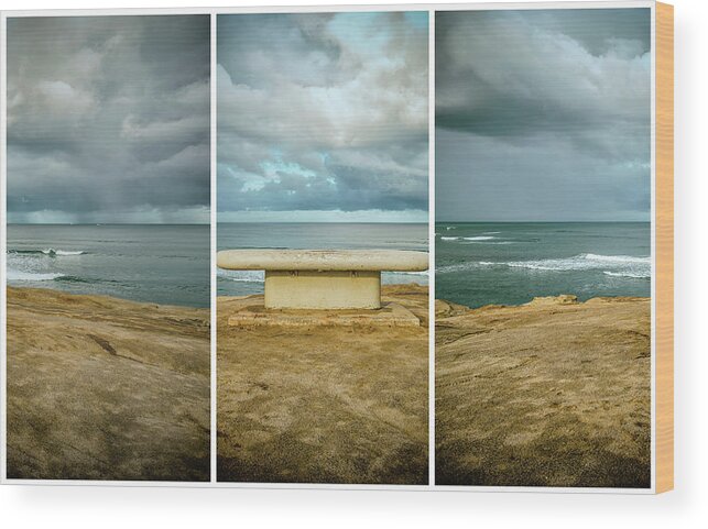 Seat Of Serenity Triptych Wood Print featuring the photograph Seat Of Serenity Triptych by Joseph S Giacalone