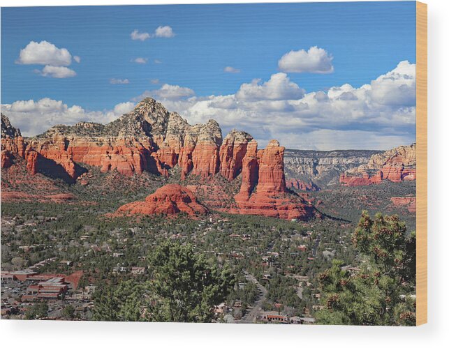 Sedona Airport Mesa Wood Print featuring the photograph Sedona Airport Mesa View by David T Wilkinson