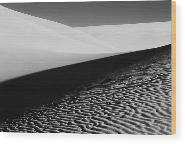 Sand Wood Print featuring the photograph Shadows And Light at Great Sand Dunes by Robert Woodward
