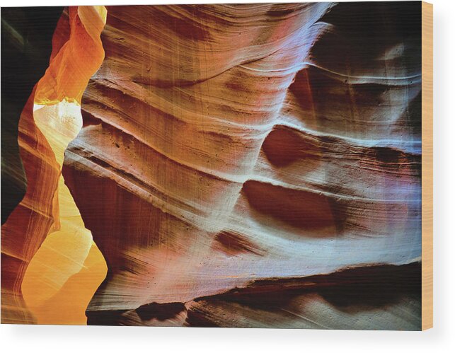 Scenics Wood Print featuring the photograph Shapes At Antelope Canyon In Arizona by Pavliha