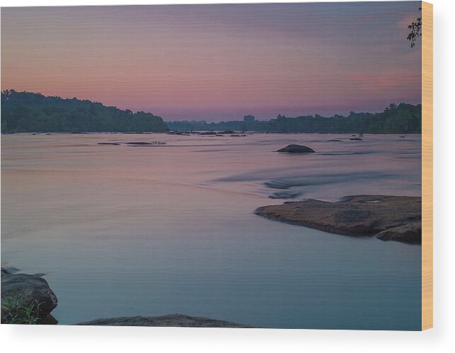 James River Wood Print featuring the photograph Silky Smooth Sunrise on the James by Doug Ash