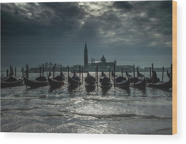 San Giorgio Maggiore Wood Print featuring the photograph Silver and Blue by Jean Gill