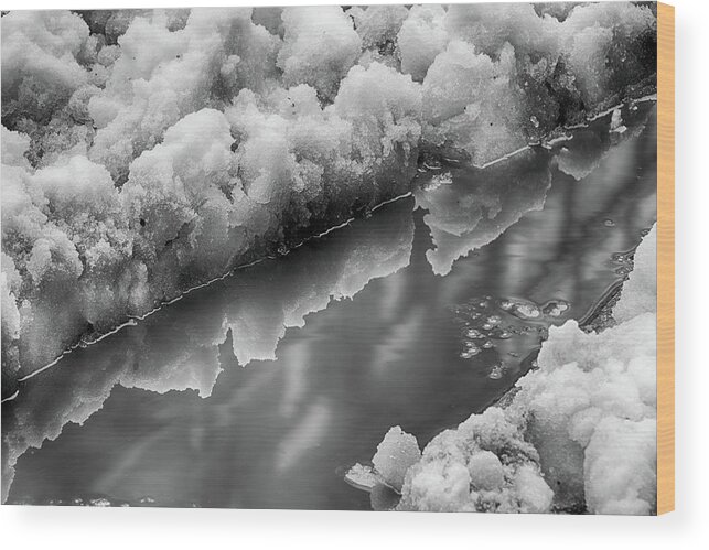 Water Wood Print featuring the photograph Silver Sliver of Water by Cate Franklyn
