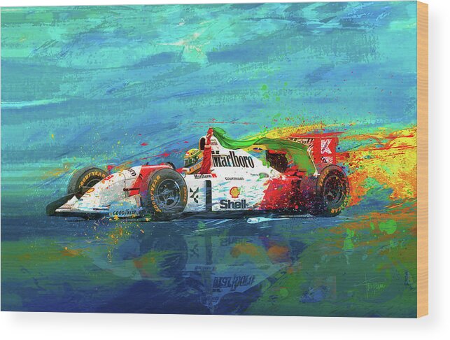 Ayrton Senna Wood Print featuring the mixed media Simply The Best by Alan Greene