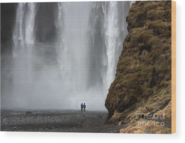 Iceland Wood Print featuring the photograph Skogafoss, Iceland by Sandra Bronstein