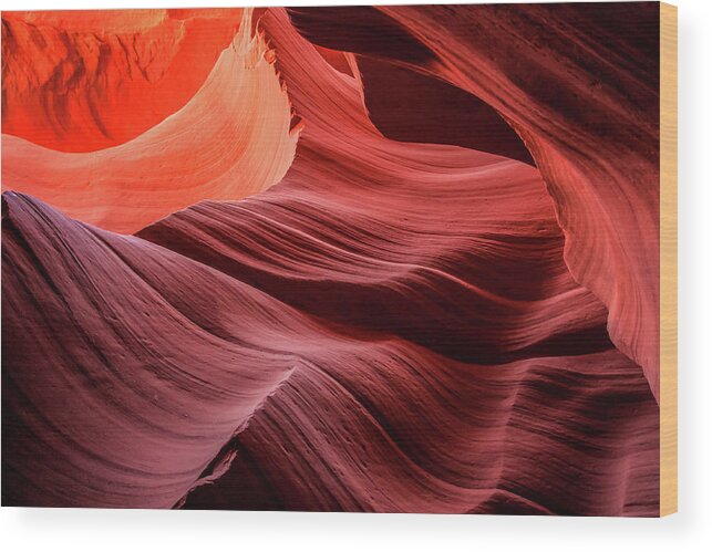 Antelope Canyon Wood Print featuring the photograph Slot Canyon Waves 2 by Dawn Richards