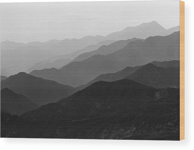 Southern California Wood Print featuring the photograph Smog And Smoke In The San Gabriel by George Rose
