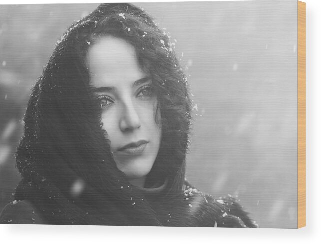 Snow Wood Print featuring the photograph Snow by Murat Yilmaz