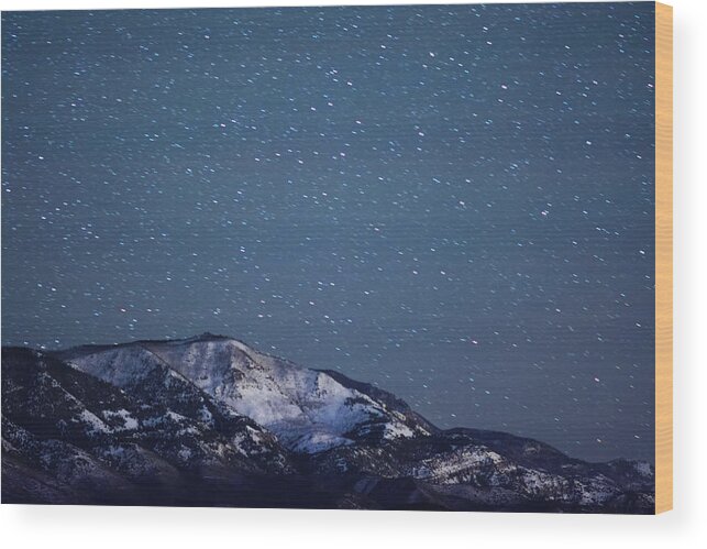Tranquility Wood Print featuring the photograph Snowy Mountain At Night by Harpazo hope