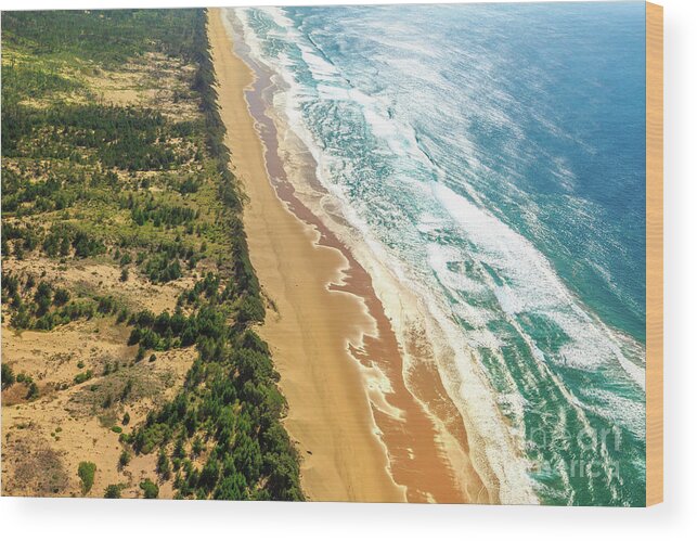 Sodwana Bay National Park Wood Print featuring the photograph Sodwana Bay aerial by Benny Marty