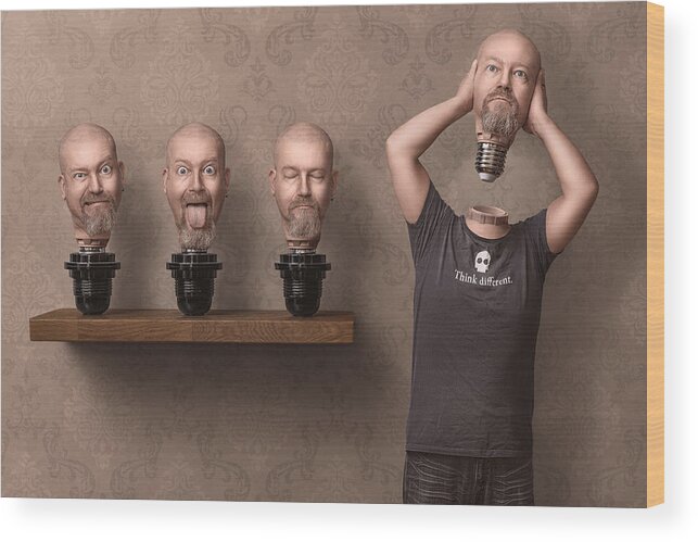 Adobe Wood Print featuring the photograph Spare Heads by Petri Damstn