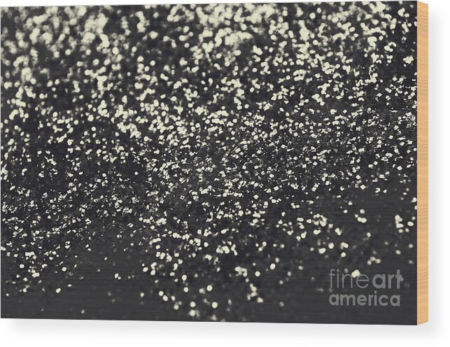 Photography Wood Print featuring the mixed media Sparkling BLUSH YELLOW BLACK Lady Glitter #1 #decor #art by Anitas and Bellas Art