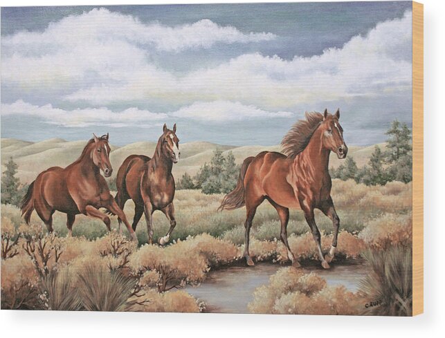 Spirit Of The Southwest Wood Print featuring the painting Spirit Of The Southwest by Carol J Rupp