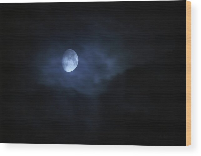 Horror Wood Print featuring the photograph Spooky Moon by Photovideostock