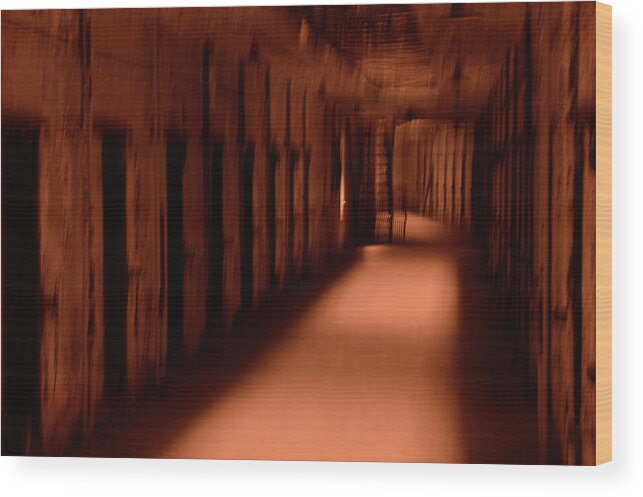 Eastern State Penitentiary Wood Print featuring the photograph Spooky old prison cells by Paul W Faust - Impressions of Light