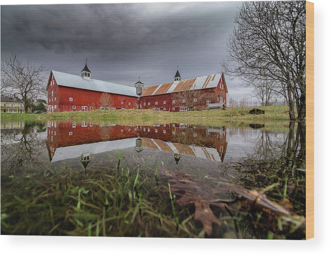 Barn Wood Print featuring the photograph Spring Barn Reflection by Tim Kirchoff