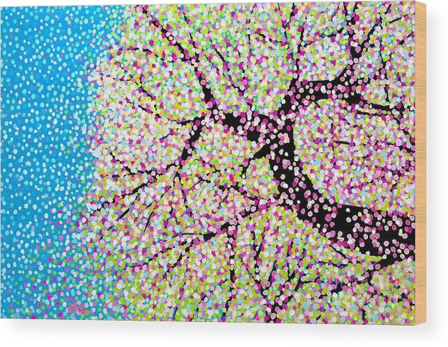 Spring Wood Print featuring the painting Spring blessing by Wonju Hulse