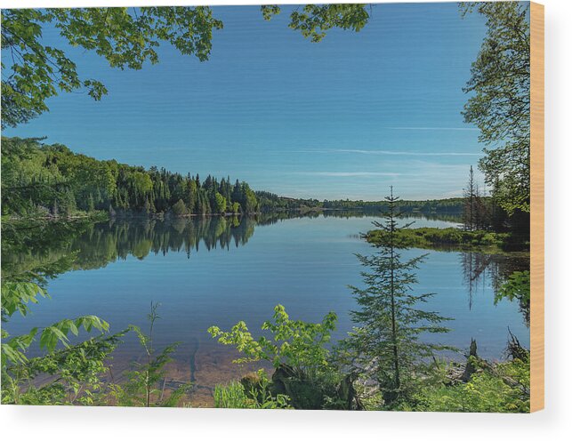 Grand Sable Lake Wood Print featuring the photograph Spring Morning on Grand Sable Lake by Gary McCormick
