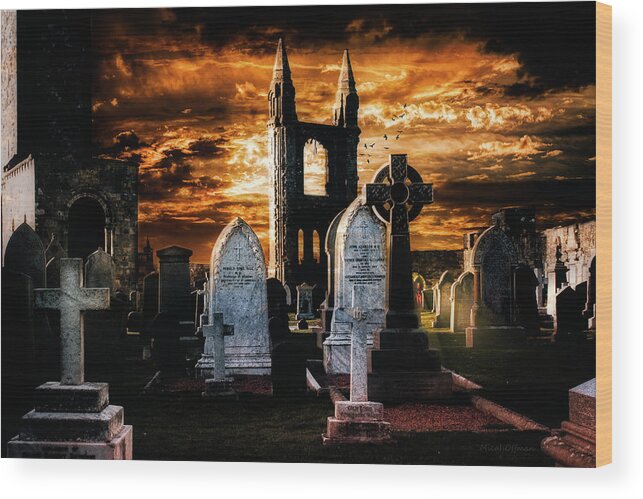 Graveyard Wood Print featuring the photograph St Andrews Graveyard by Micah Offman