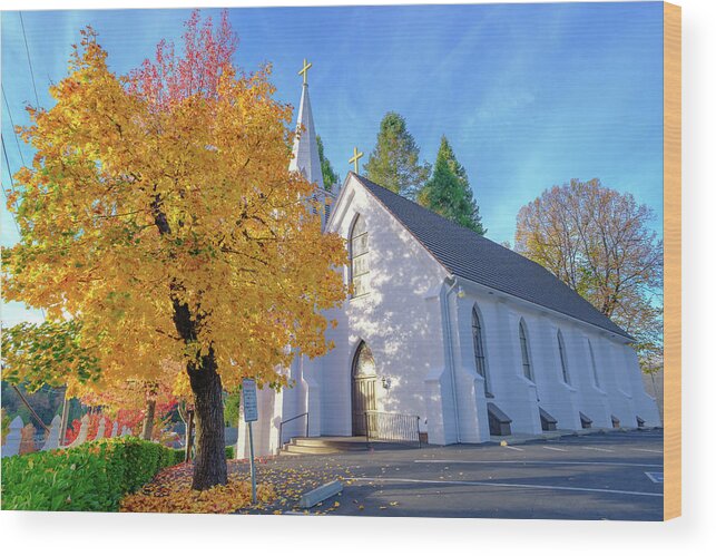 Church Wood Print featuring the photograph St. Canice Church by Robin Mayoff