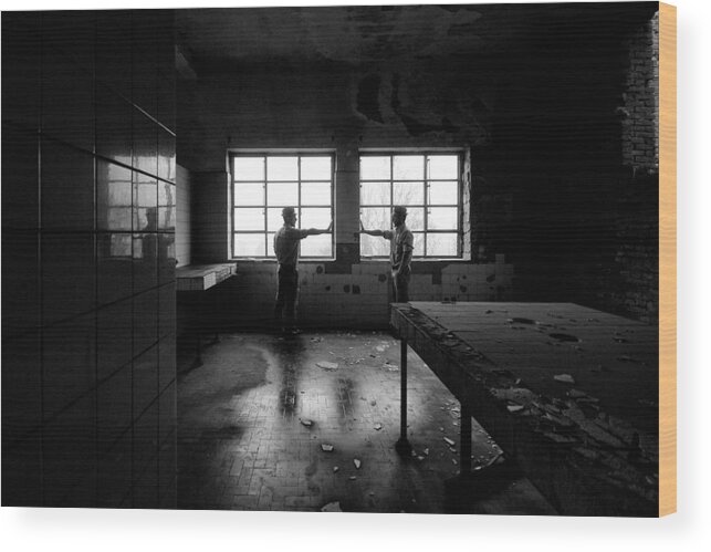 Urbex Wood Print featuring the photograph Stable by Carlo Ferrara