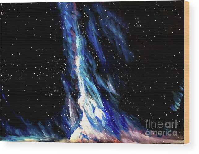 Curtis Sikes Wood Print featuring the digital art Starry Host by Curtis Sikes