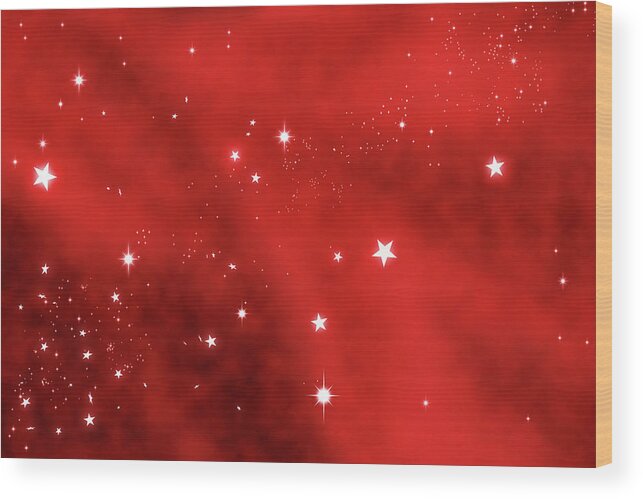Holiday Wood Print featuring the photograph Stars Background by Enter89