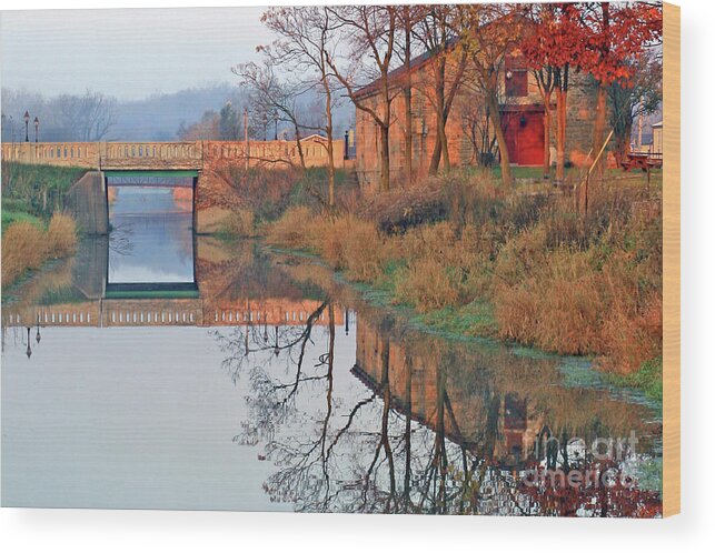 Canal Wood Print featuring the photograph Still Waters on The Canal by Paula Guttilla
