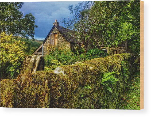 Barn Wood Print featuring the photograph Stone Cottage Tea Room by Debra and Dave Vanderlaan