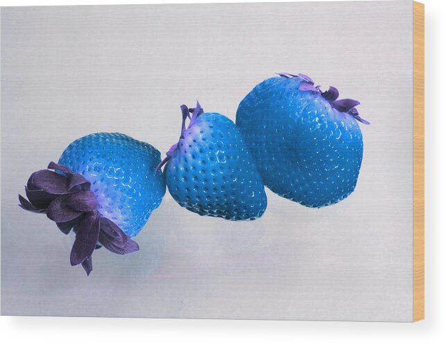 Blue Berries Wood Print featuring the photograph straw Berry Blues by Tom Kelly