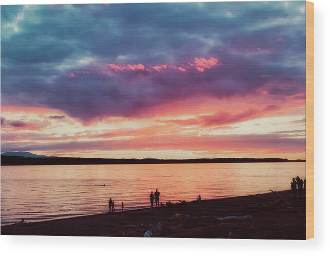 Beach Wood Print featuring the photograph Summer Sunset by Anamar Pictures