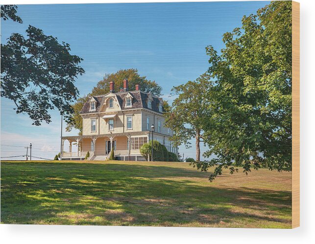 Estock Wood Print featuring the digital art Summer White House, Newport, Ri by Lumiere