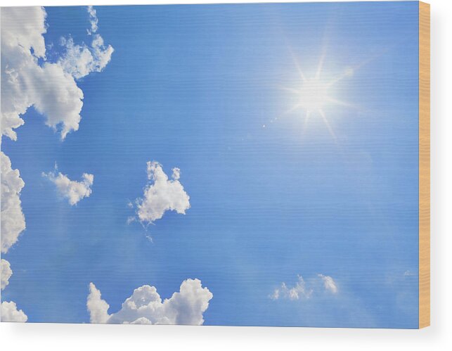 Scenics Wood Print featuring the photograph Sun, Clouds And Sky by Dimitris66