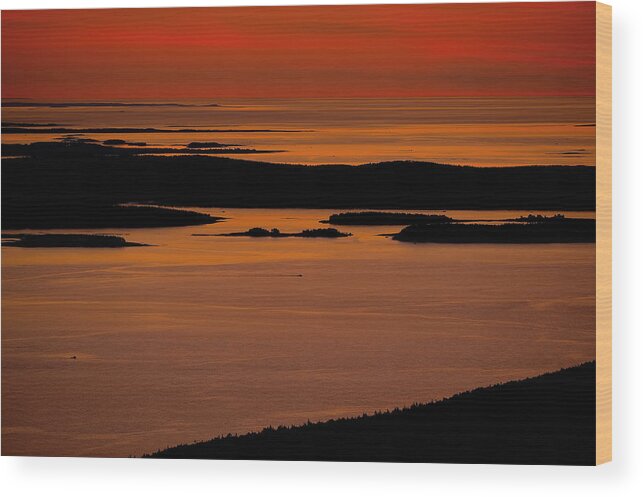 Maine Wood Print featuring the photograph Sunrise Cadillac Mountain by Tom Gresham