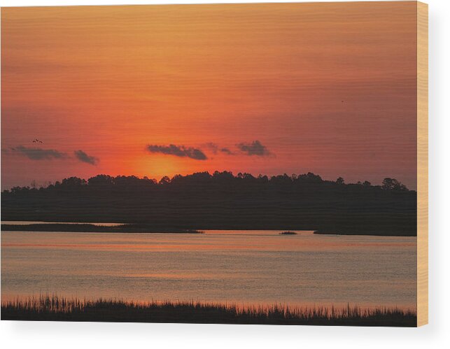 Murrells Inlet Wood Print featuring the photograph Sunrise Over Drunken Jack Island by D K Wall