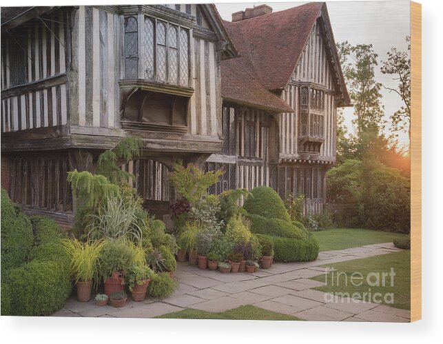 Great Dixter Wood Print featuring the photograph Sunset at Great Dixter House and Gardens by Perry Rodriguez