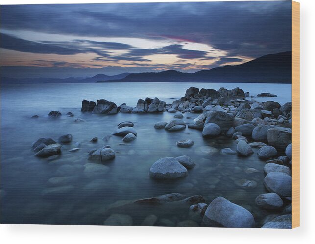 Scenics Wood Print featuring the photograph Sunset At Lake Tahoe, California by Ericfoltz