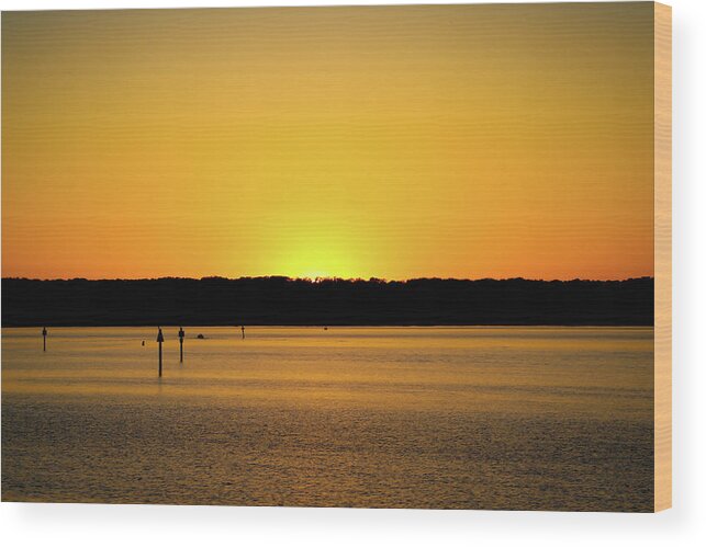 Sunset Wood Print featuring the photograph Sunset from National Harbor by Lora J Wilson