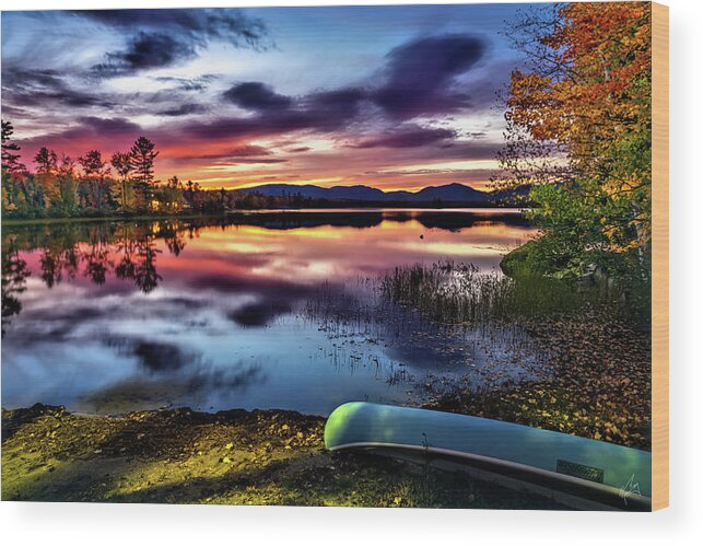 Ellis Pond Wood Print featuring the photograph Sunset on Ellis Pond by Norman Peay