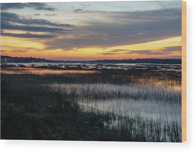 Sunset Wood Print featuring the photograph Sunset Shelter Cove by Allen Carroll